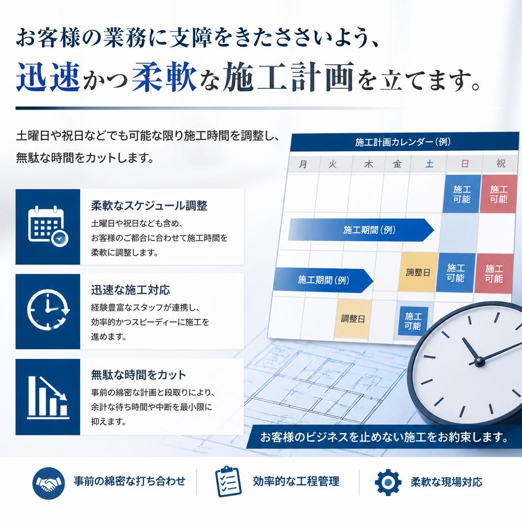 迅速な対応と施工計画