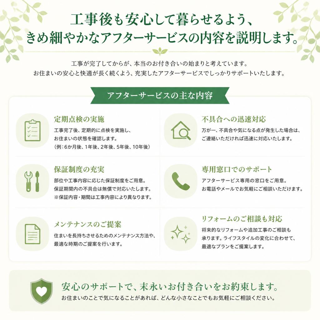 顧客満足度の高いアフターサービス