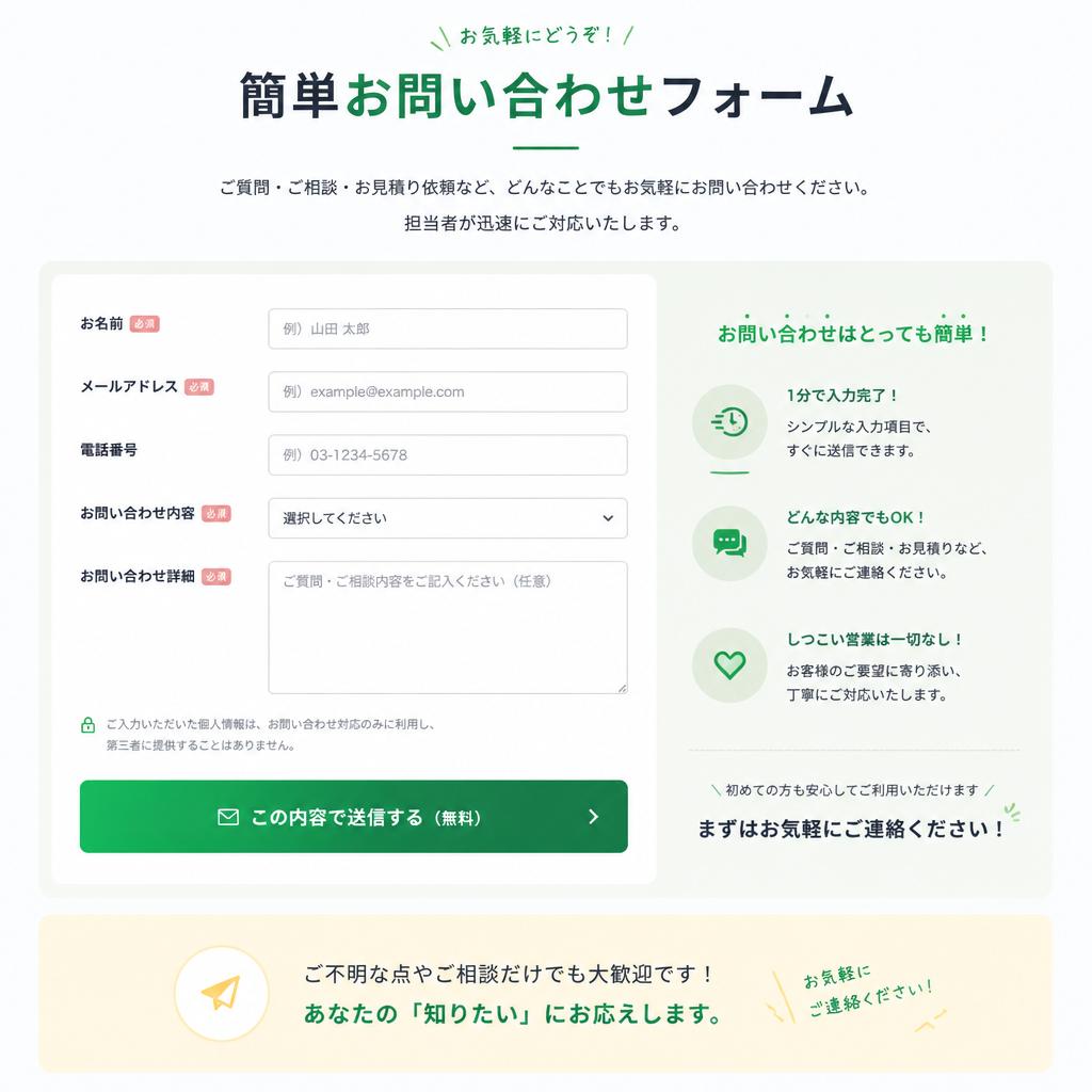 7. お問い合わせページ
