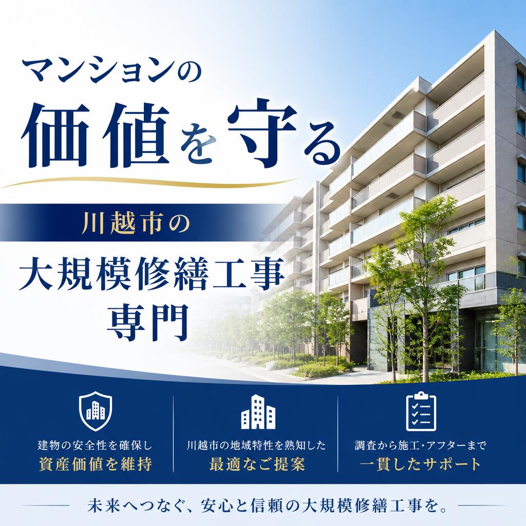 マンションの価値を守る、川越市の大規模修繕工事専門