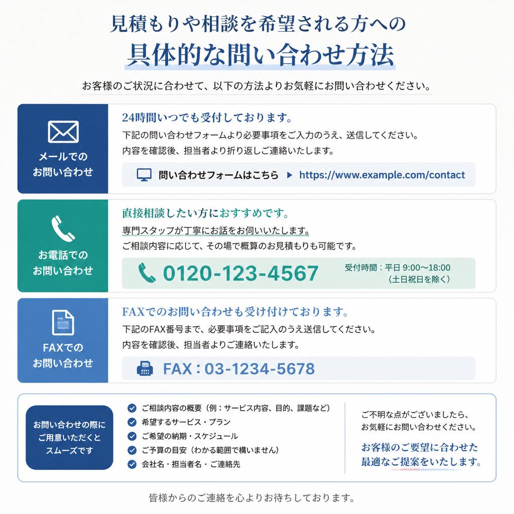 今すぐお問い合わせを！